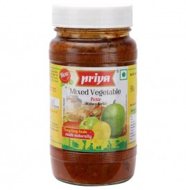 Priya Mixed Vegetable Pickle (Without Garlic)  Glass Bottle  500 grams